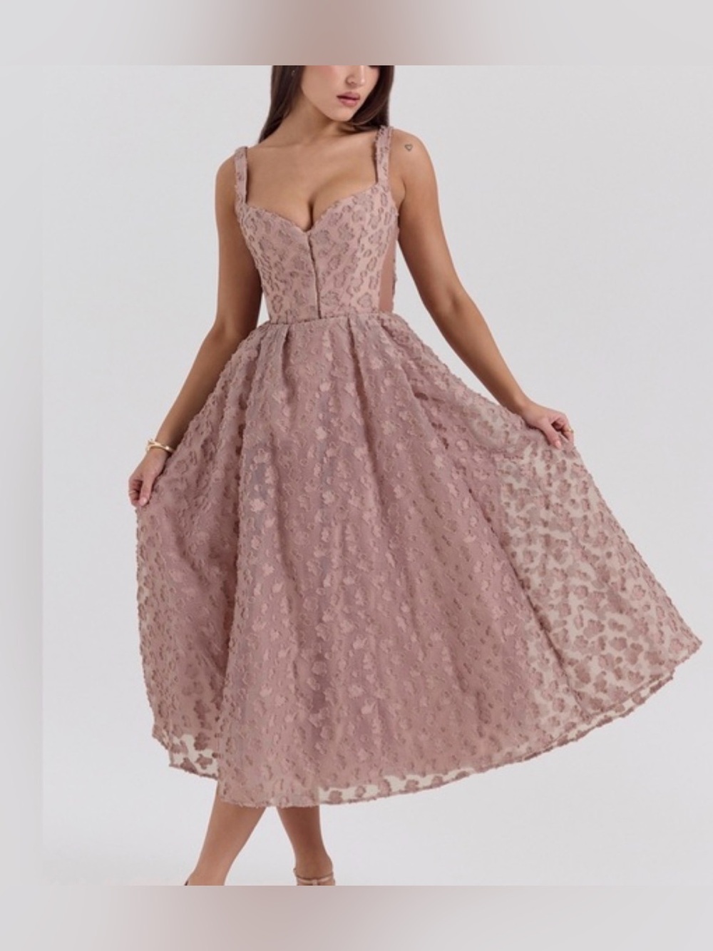 House of CB French rose jacquard midi dress - Picture 2 of 6